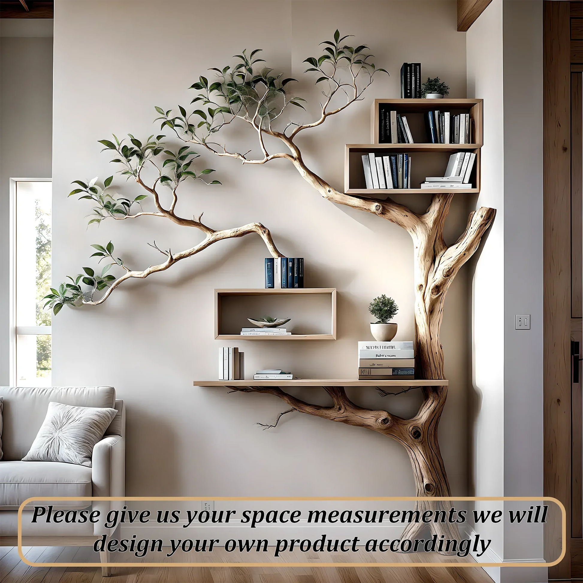 Corner bookshelf for home decoration 