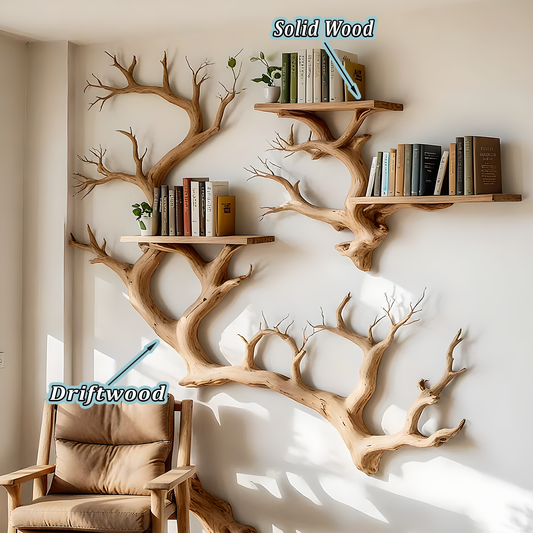 Custom Tree Bookshelf – Handmade Wooden Branch Shelf for Home Decor 