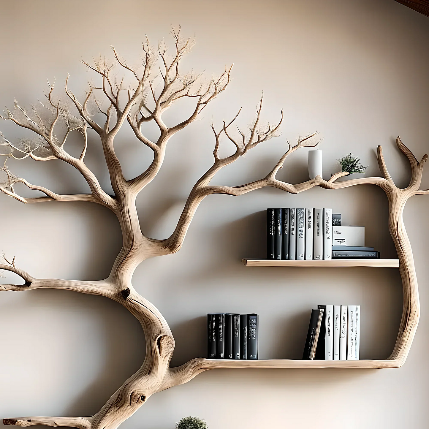 Driftwood-shaped bookshelf, tree-shaped bookshelf 