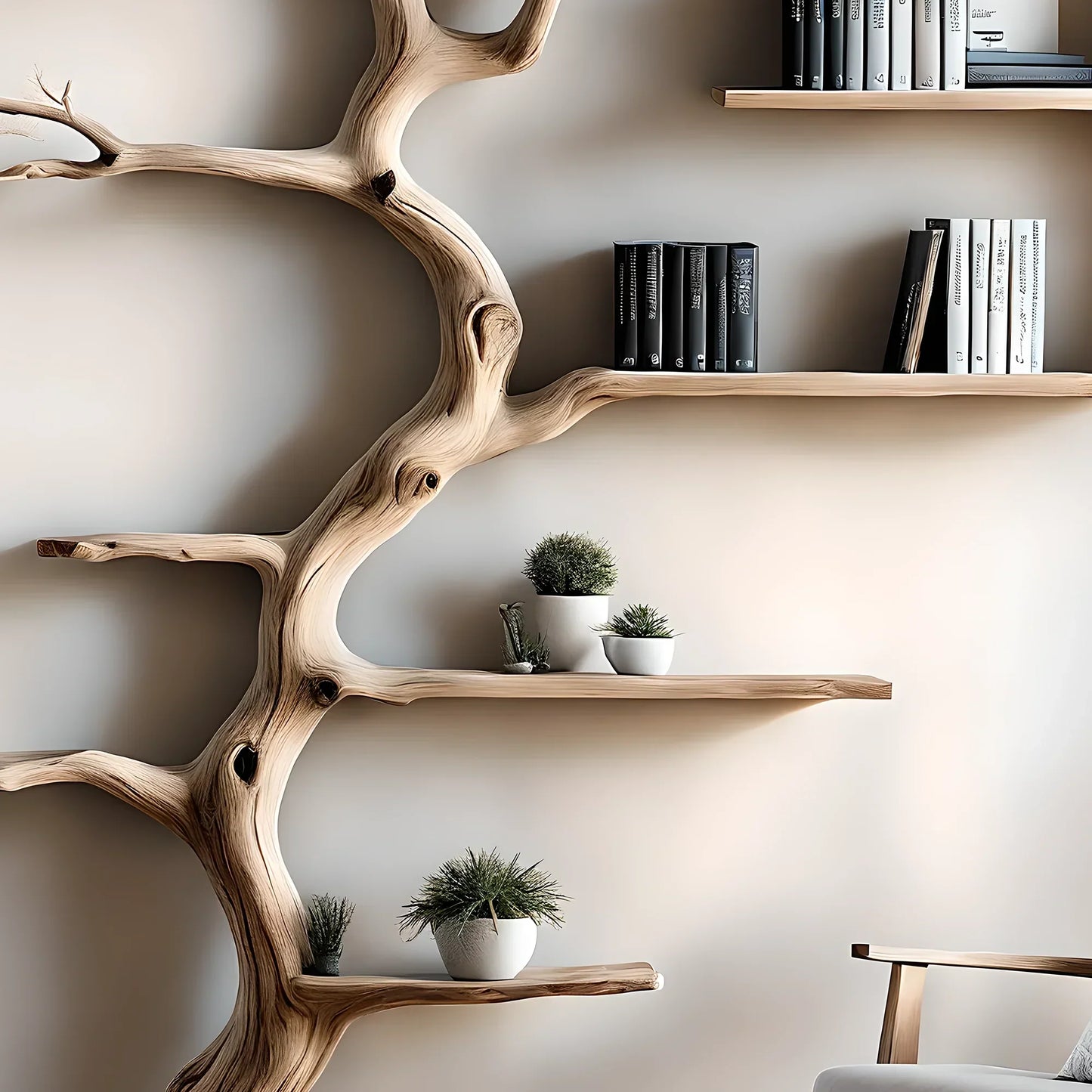 Driftwood-shaped bookshelf, tree-shaped bookshelf 