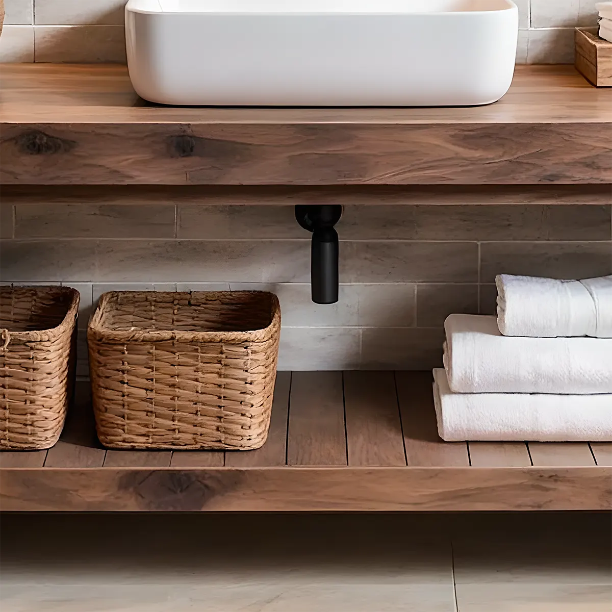 Elmstone Vanity – Solid Oak Farmhouse Bathroom Design - Rustira