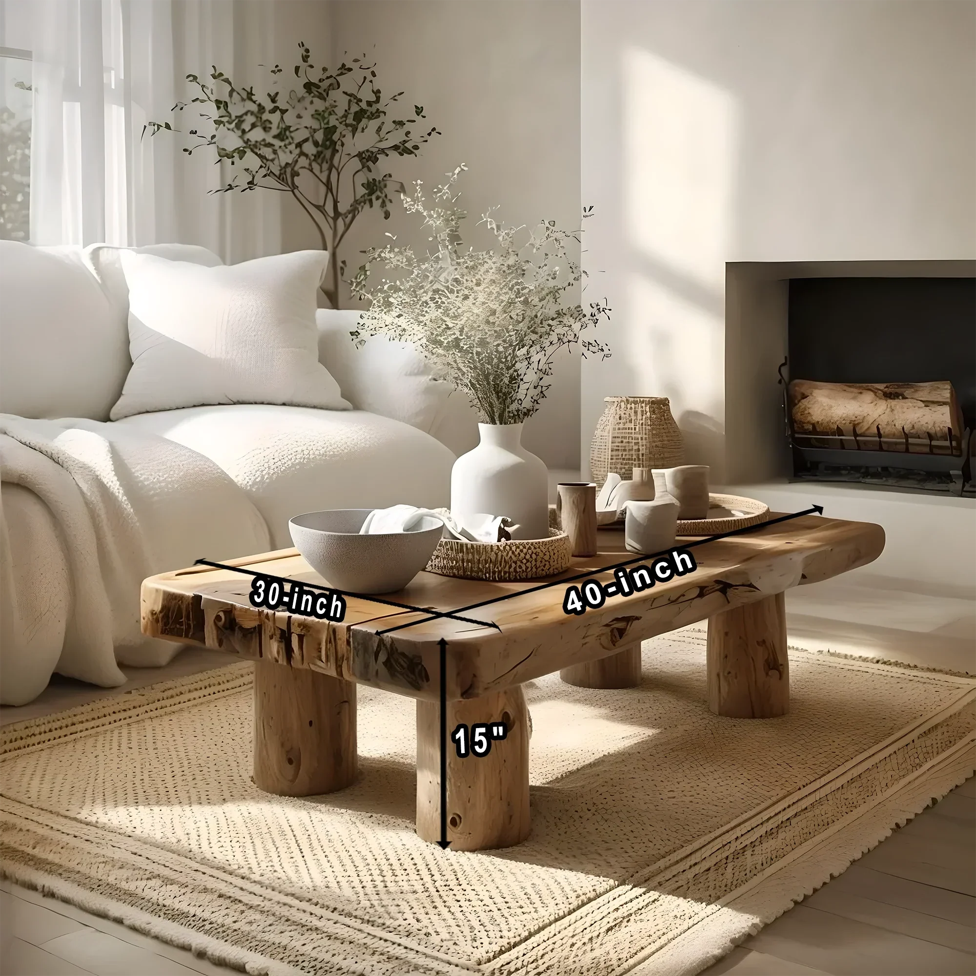 Farmhouse tamarind wood coffee table modern coffee table Live edge Farmhouse table 