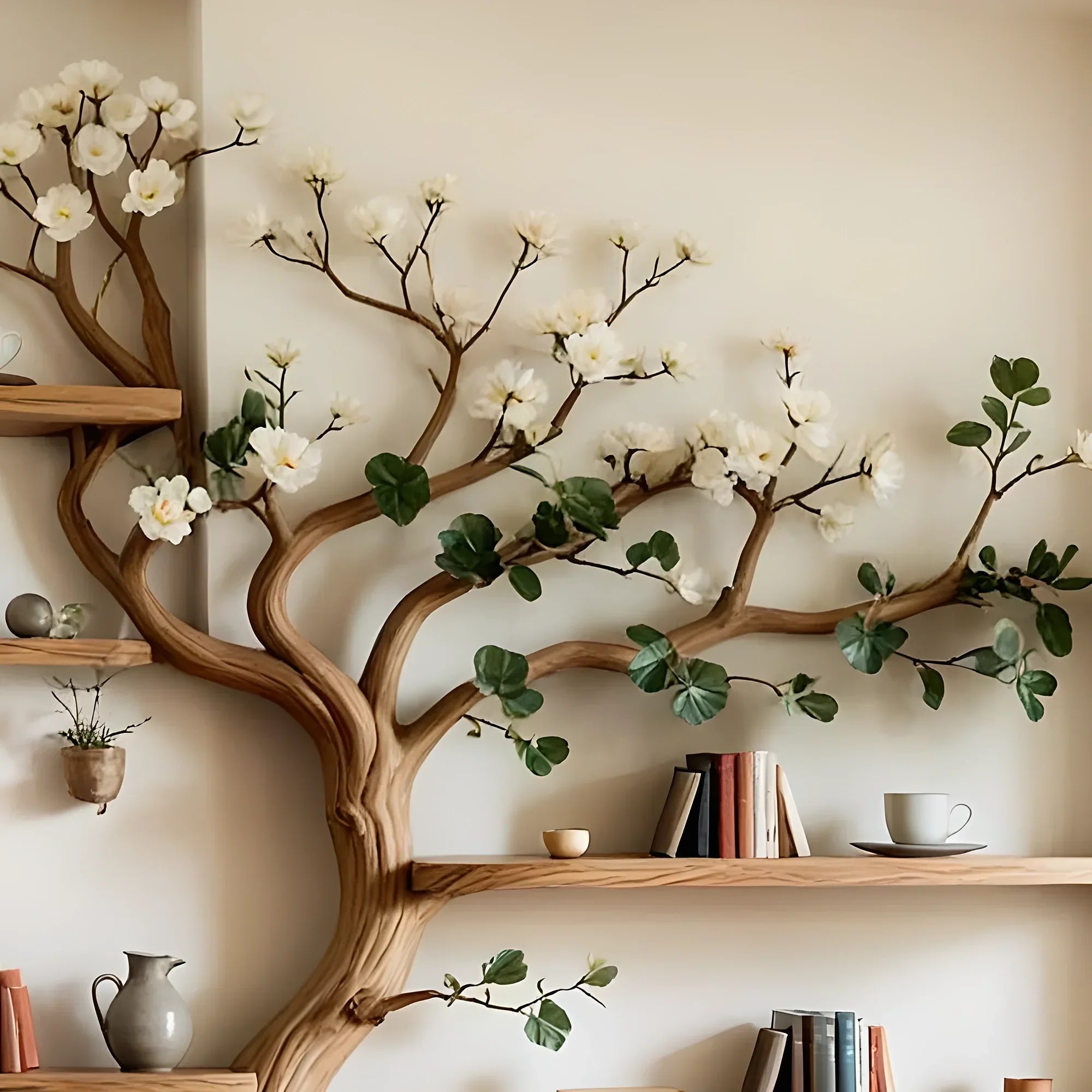 Tree Bookshelf – Handmade Wooden Tree-Shaped Bookcase for Home Decor & Storage 