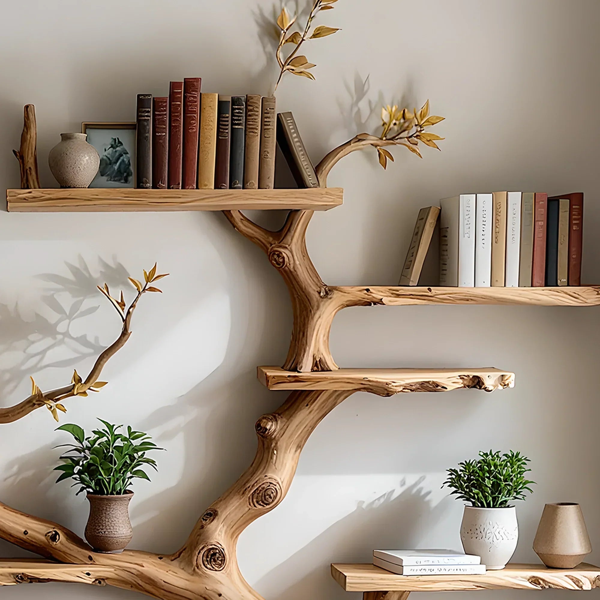 Tree Bookshelf – Unique Wooden Branch Design for Home Decor 