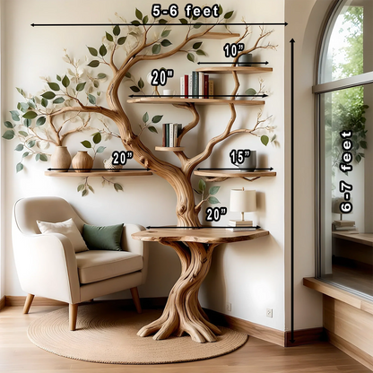 Handcrafted Tree Bookshelf – Creative Storage Solution with Organic Aesthetic 