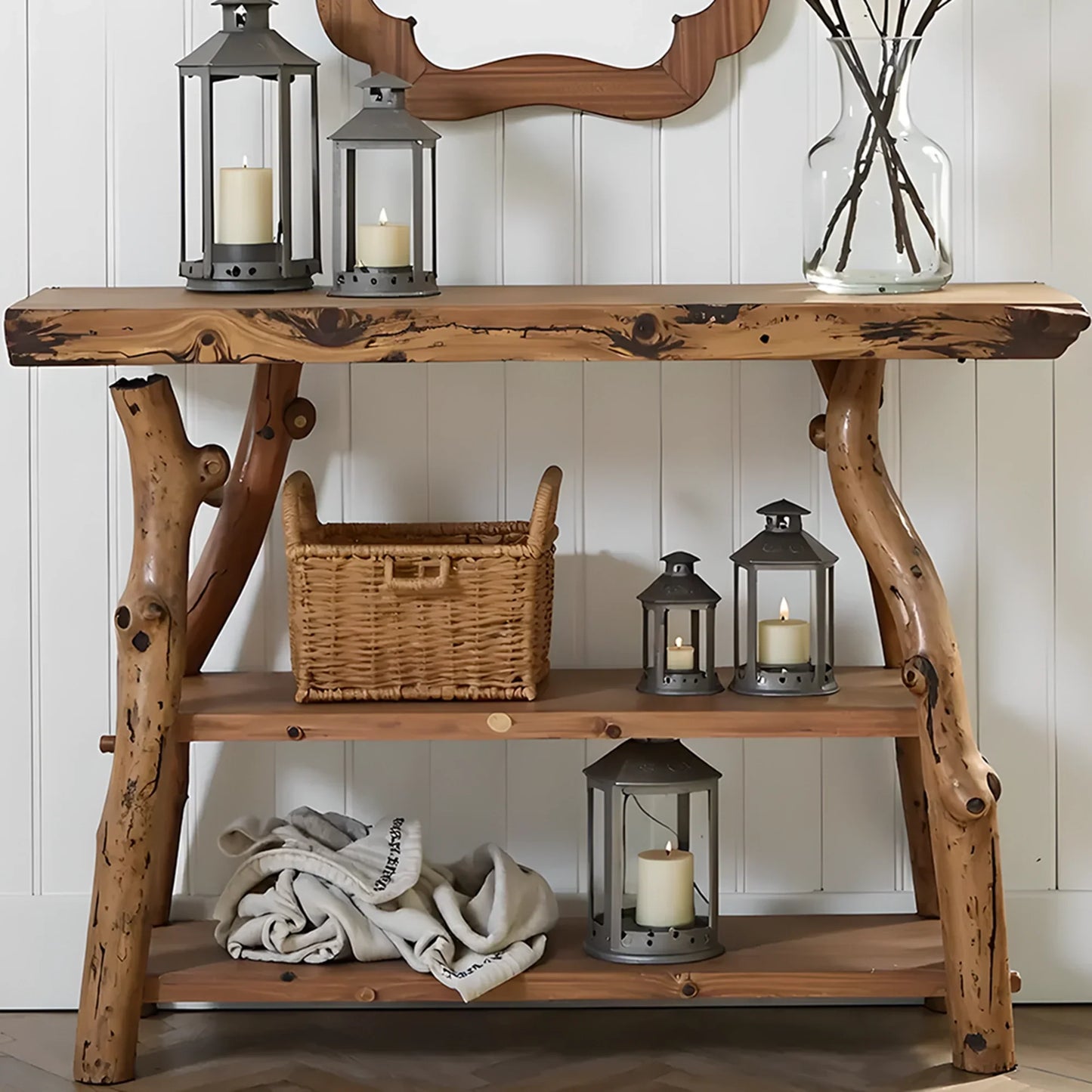 Handcrafted wooden console tables, live edge tables, entry tables, narrow entry tables 