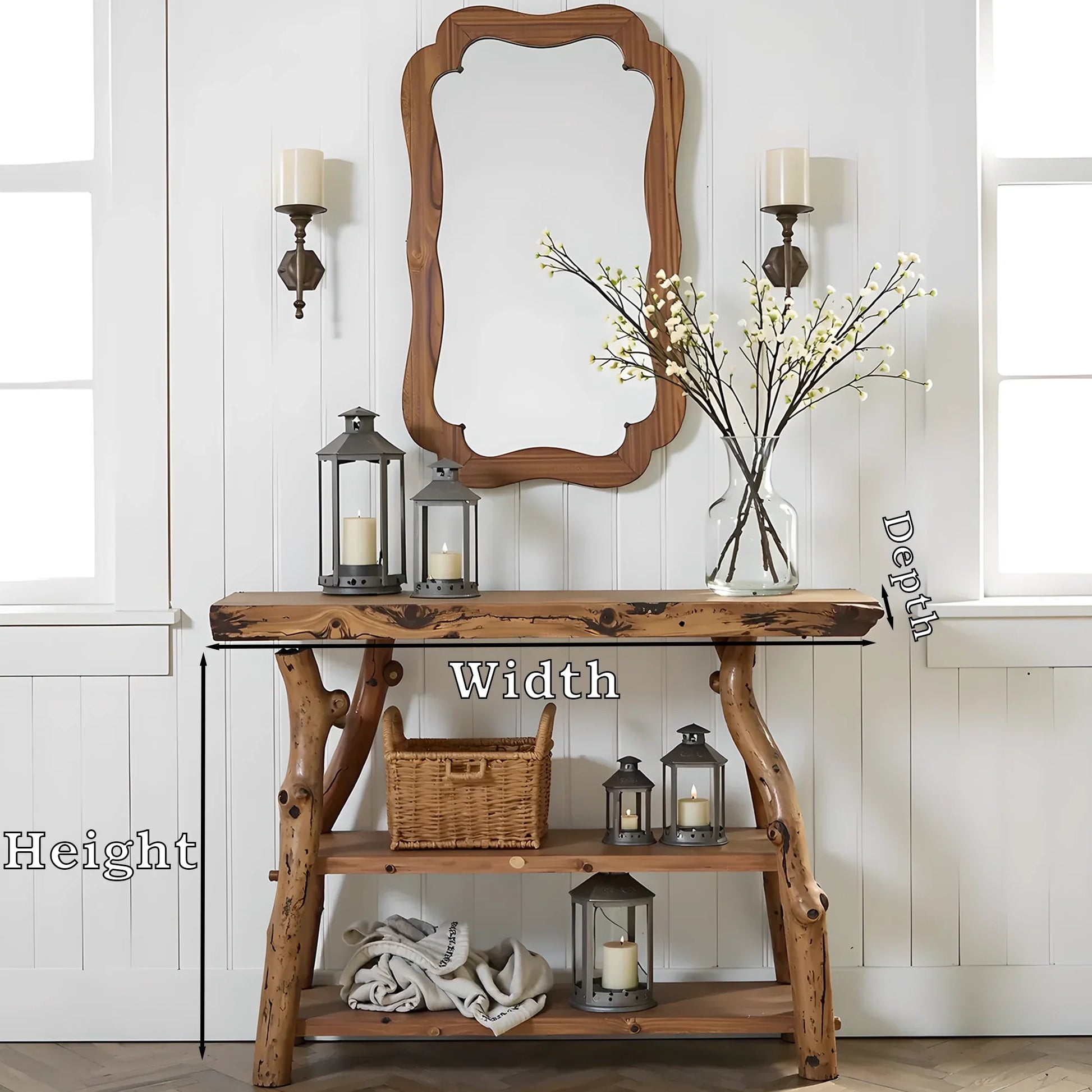 Handcrafted wooden console tables, live edge tables, entry tables, narrow entry tables 