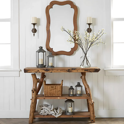 Handcrafted wooden console tables, live edge tables, entry tables, narrow entry tables 