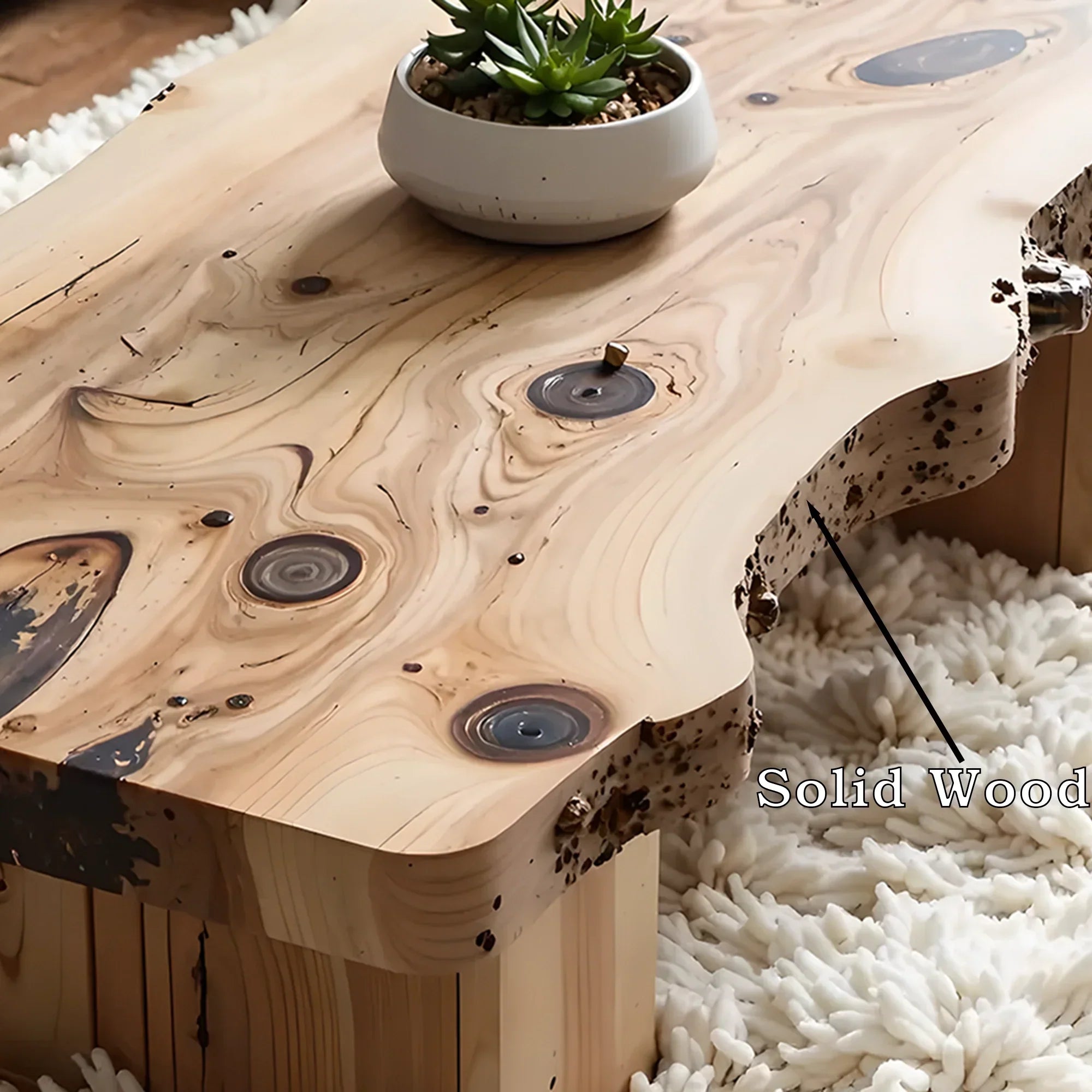 Handmade coffee table, rustic natural wood coffee table, live edge farm table, living room table, living room décor 