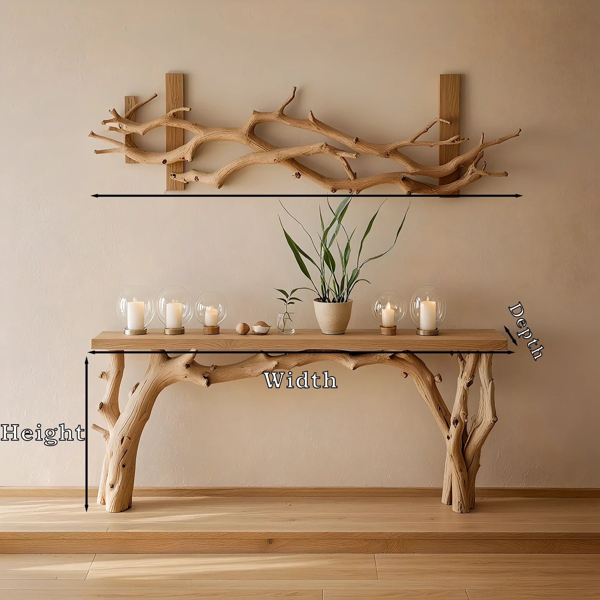 :Handmade rustic natural wood console table, farmhouse style console table, living side table, entryway table, housewarming gift 