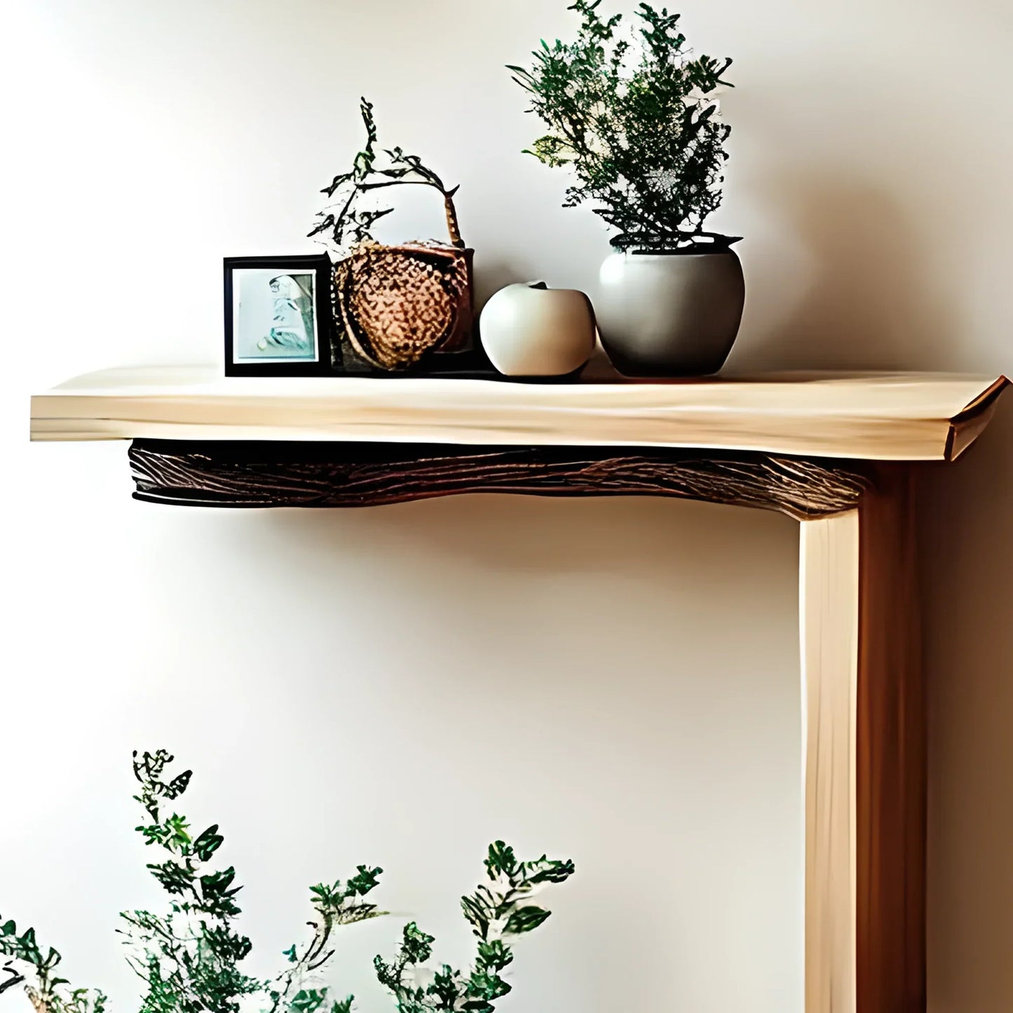 Handmade natural wooden tree branch bookshelf, children's room bookshelf, gift 