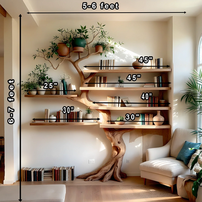 High quality solid wood tree shaped handmade bookshelf 