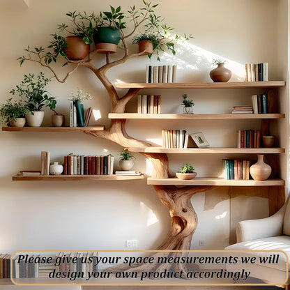 High quality solid wood tree shaped handmade bookshelf 