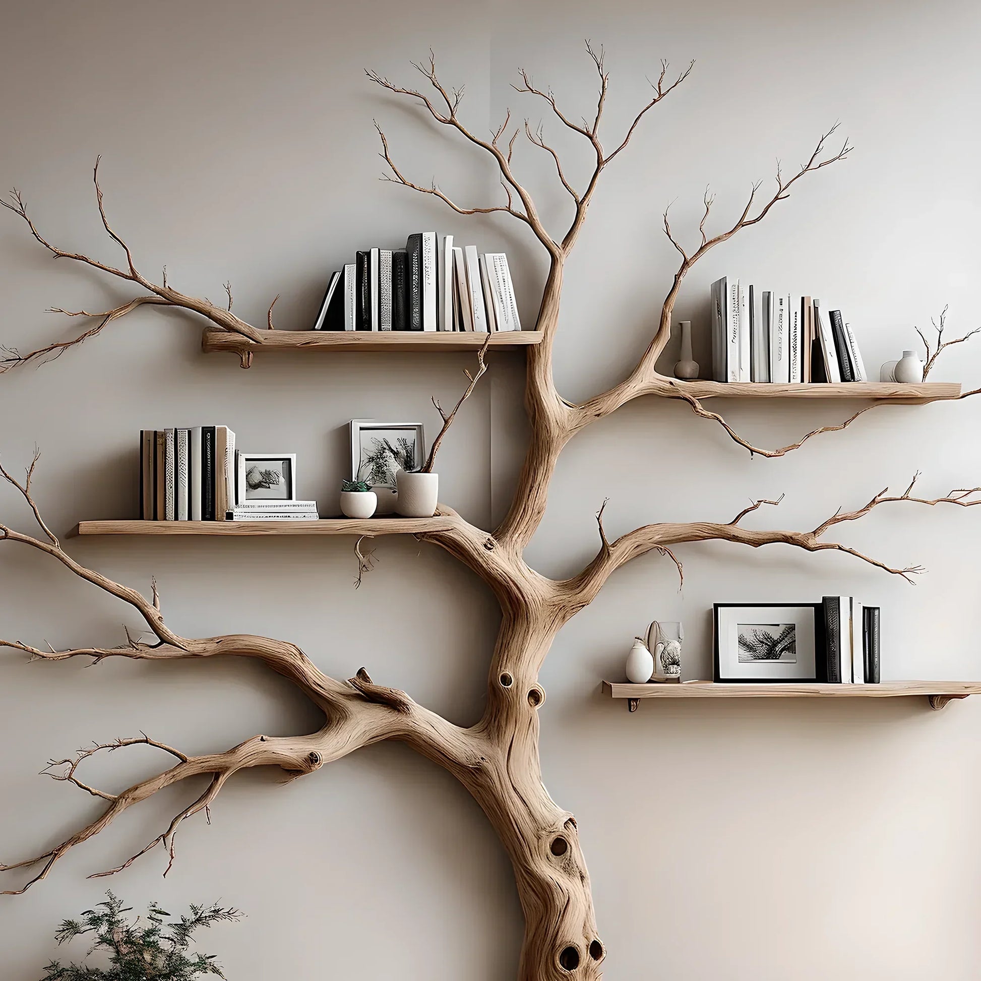 Home wall decoration bookshelf, solid wood bookshelf, 100% handmade wooden bookshelf 