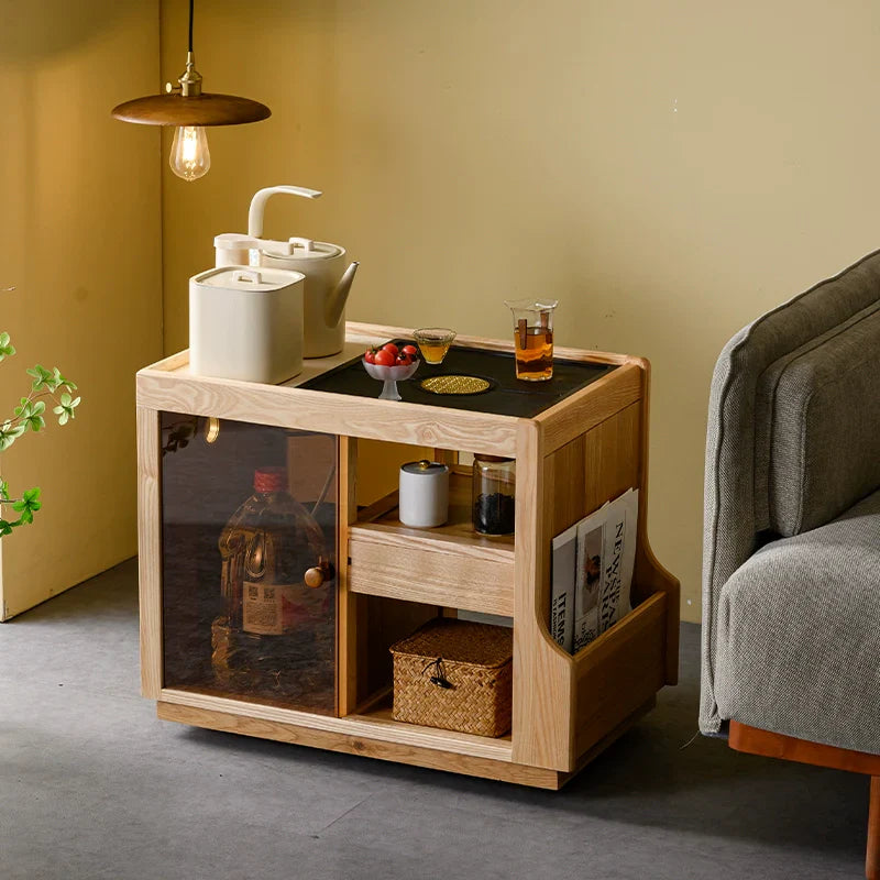 Japanese Wabi-Sabi Wooden Tea Cabinet - Rustira