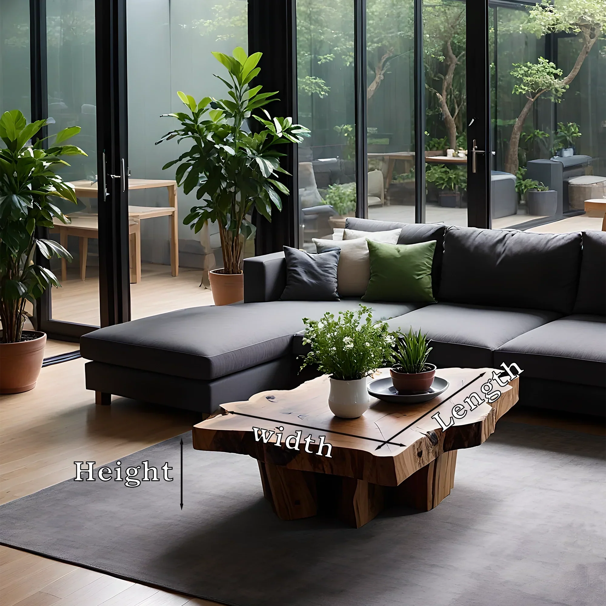 Modern coffee table living edge solid coffee table farmhouse wood coffee table reclaimed wood table living room wood table home decor table 