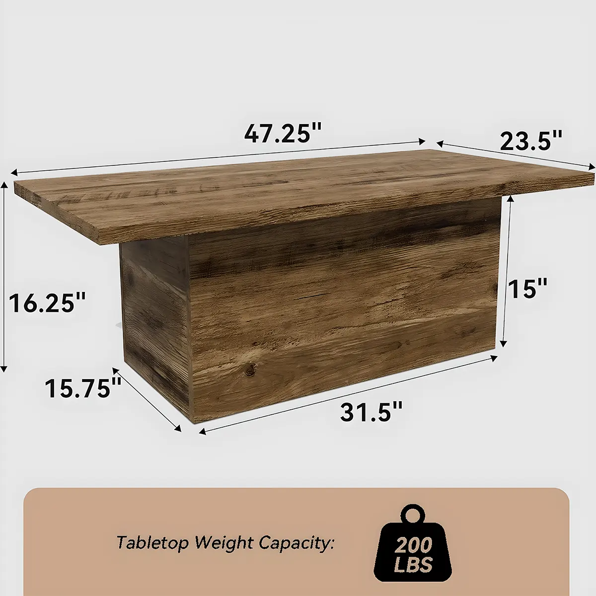 Minimalist Style Natural Wood Coffee Table, Unique And Sophisticated Design 