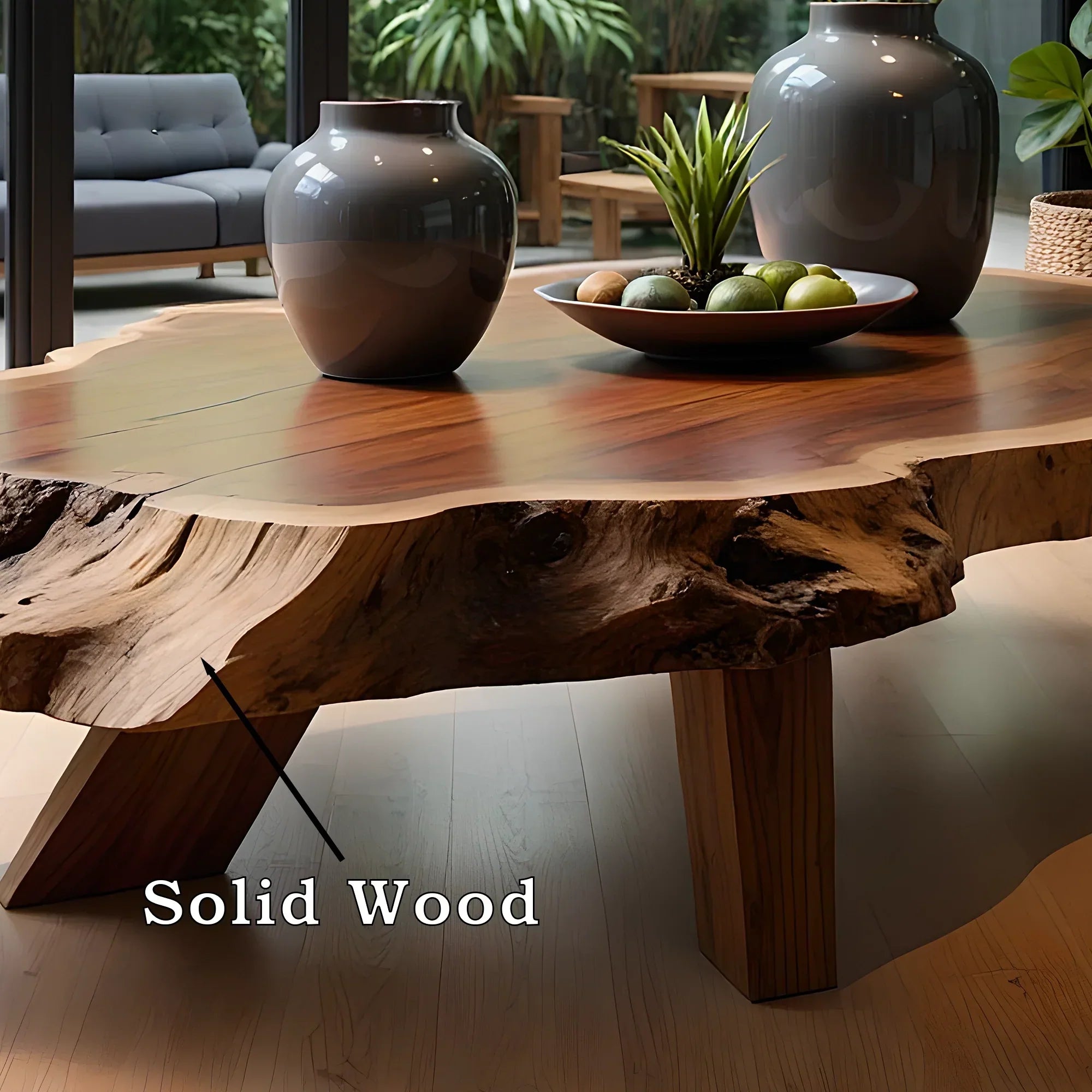 Modern Coffee Table, Coffee Table, Rustic Natural Wood Coffee Table for Living Room Decoration 