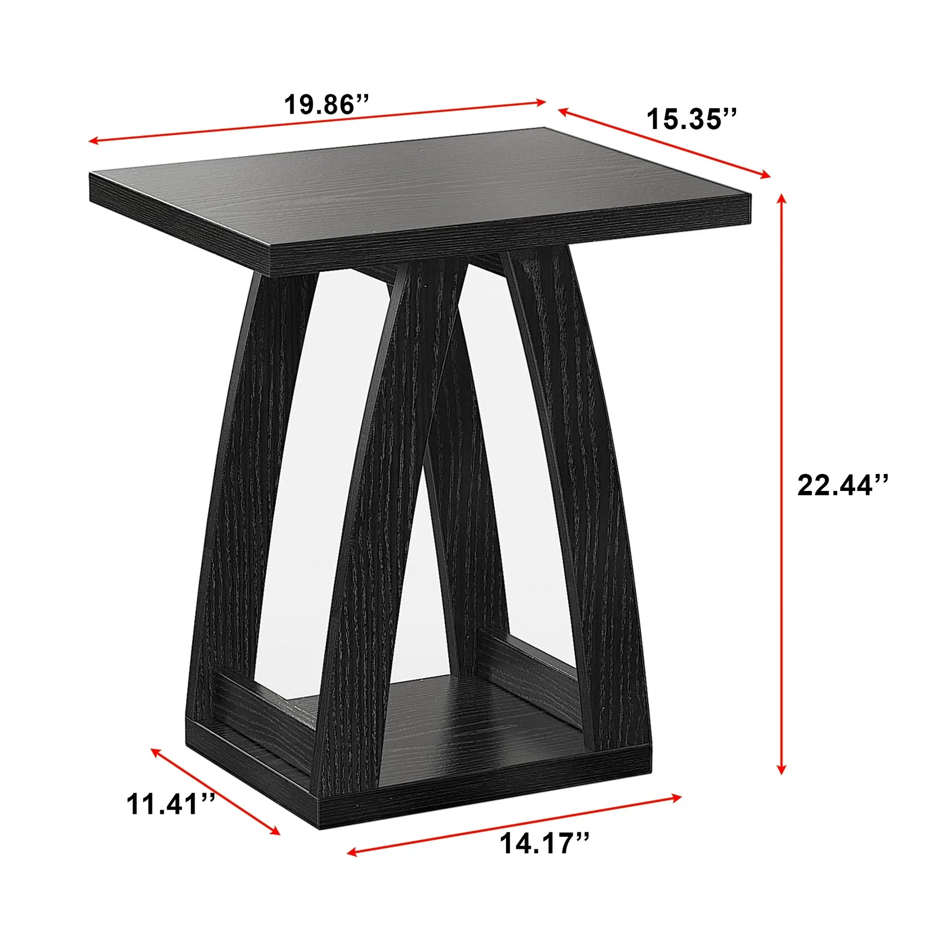 Modern Side Table with Book Storage Shelf for Living Room 