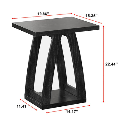 Modern Side Table with Book Storage Shelf for Living Room 