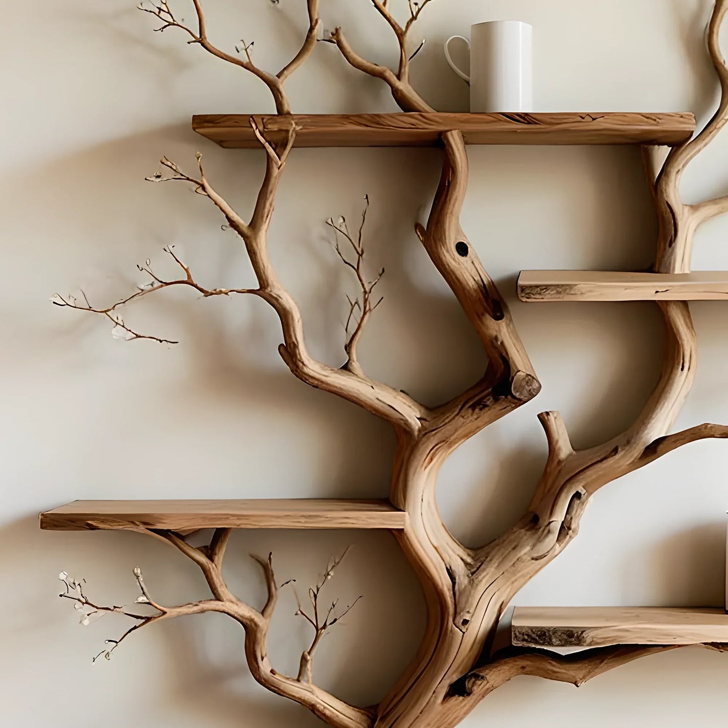 Modern Tree Bookshelf – Artistic Wooden Bookcase, Minimalist & Natural Design 