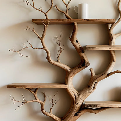Modern Tree Bookshelf – Artistic Wooden Bookcase, Minimalist & Natural Design 
