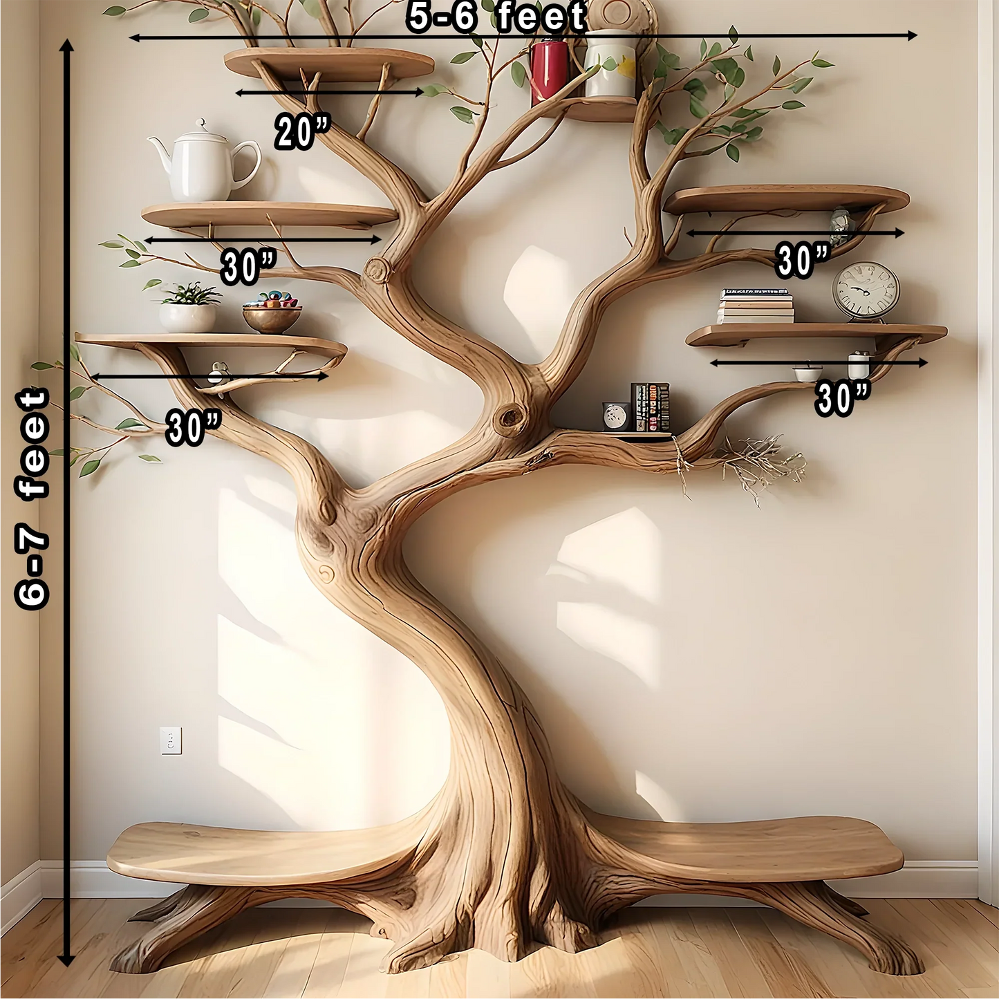 Modern bookshelf, high quality wooden tree shaped bookshelf 