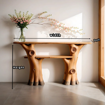 narrow console table solid wood console table live edge side table farm table rustic style home decor 