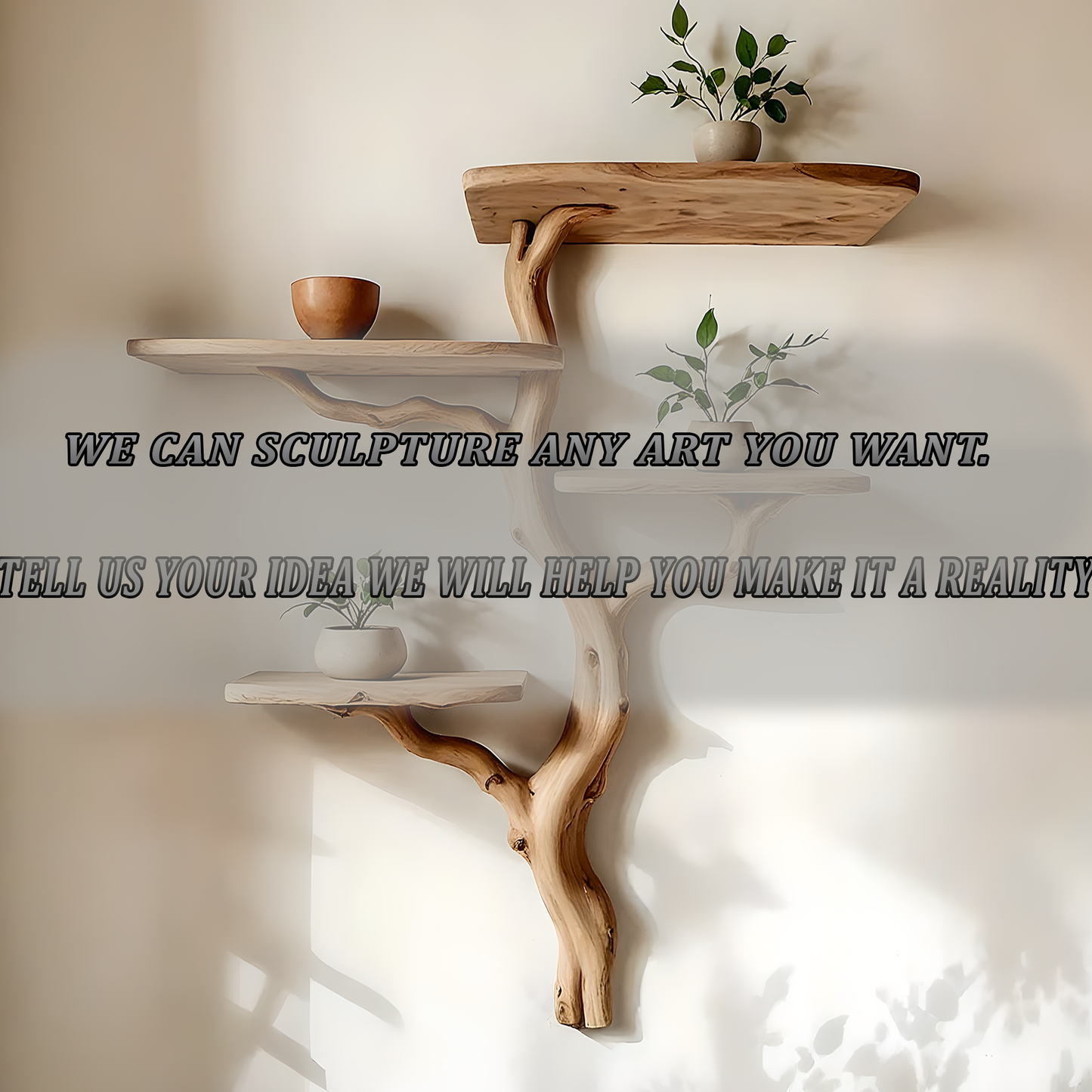 Natural Branch Shelf – Eco-Friendly Wall Shelf with Organic Tree Design 
