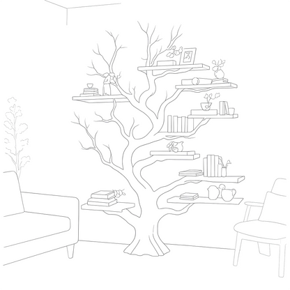 Natural Wood Tree Bookcase – Functional Art Shelf for Eco-Friendly Homes 