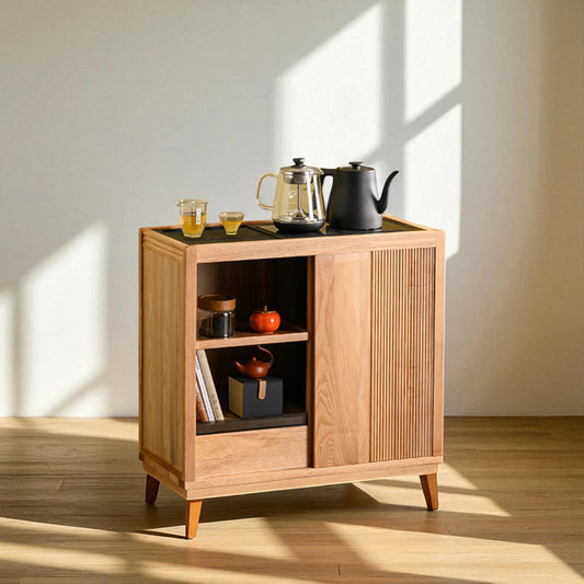 Minimalist Wooden Tea Cabinet – Solid Wood Storage Design