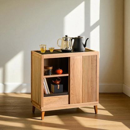 Minimalist Wooden Tea Cabinet – Solid Wood Storage Design