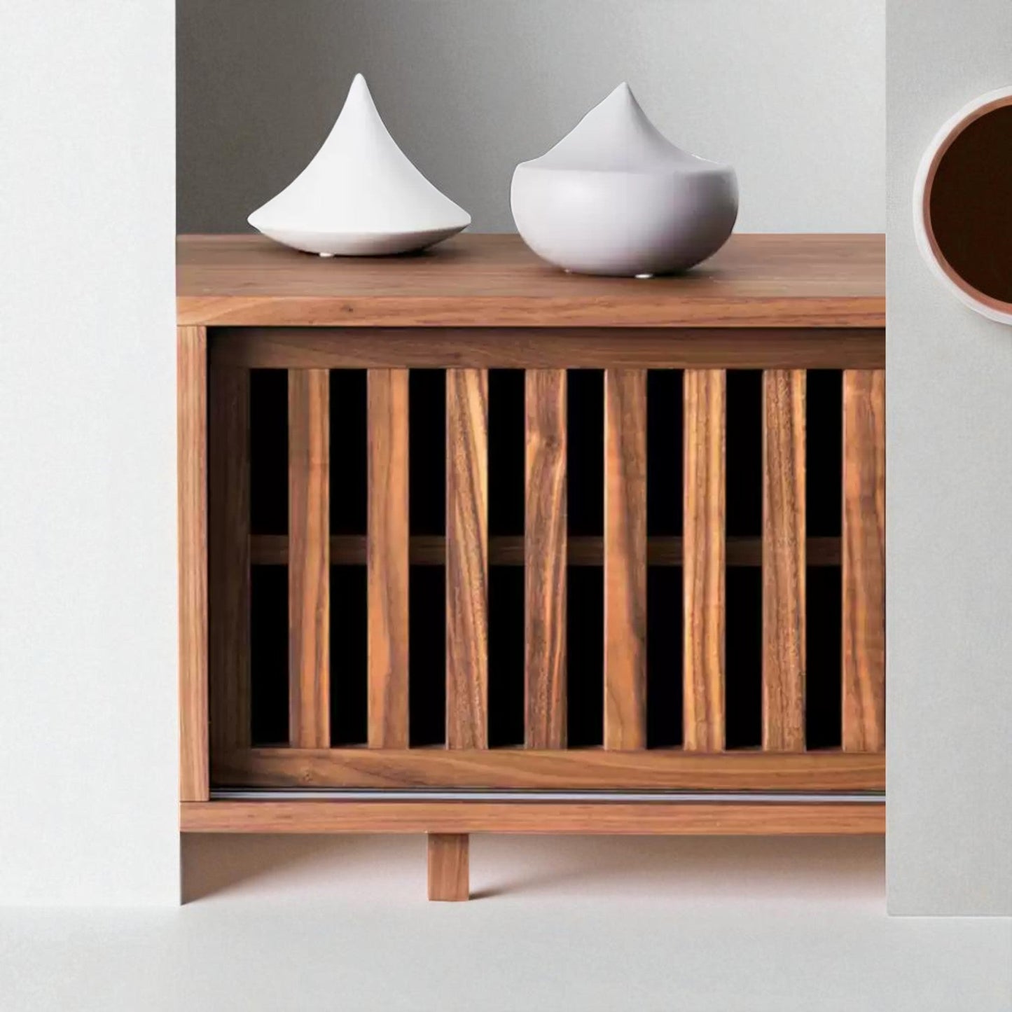 Modern Solid Wood TV Stand – Minimalist Media Console