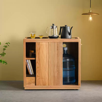 Minimalist Wooden Tea Cabinet – Solid Wood Storage Design