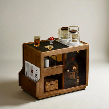 Japanese Wabi-Sabi Wooden Tea Cabinet