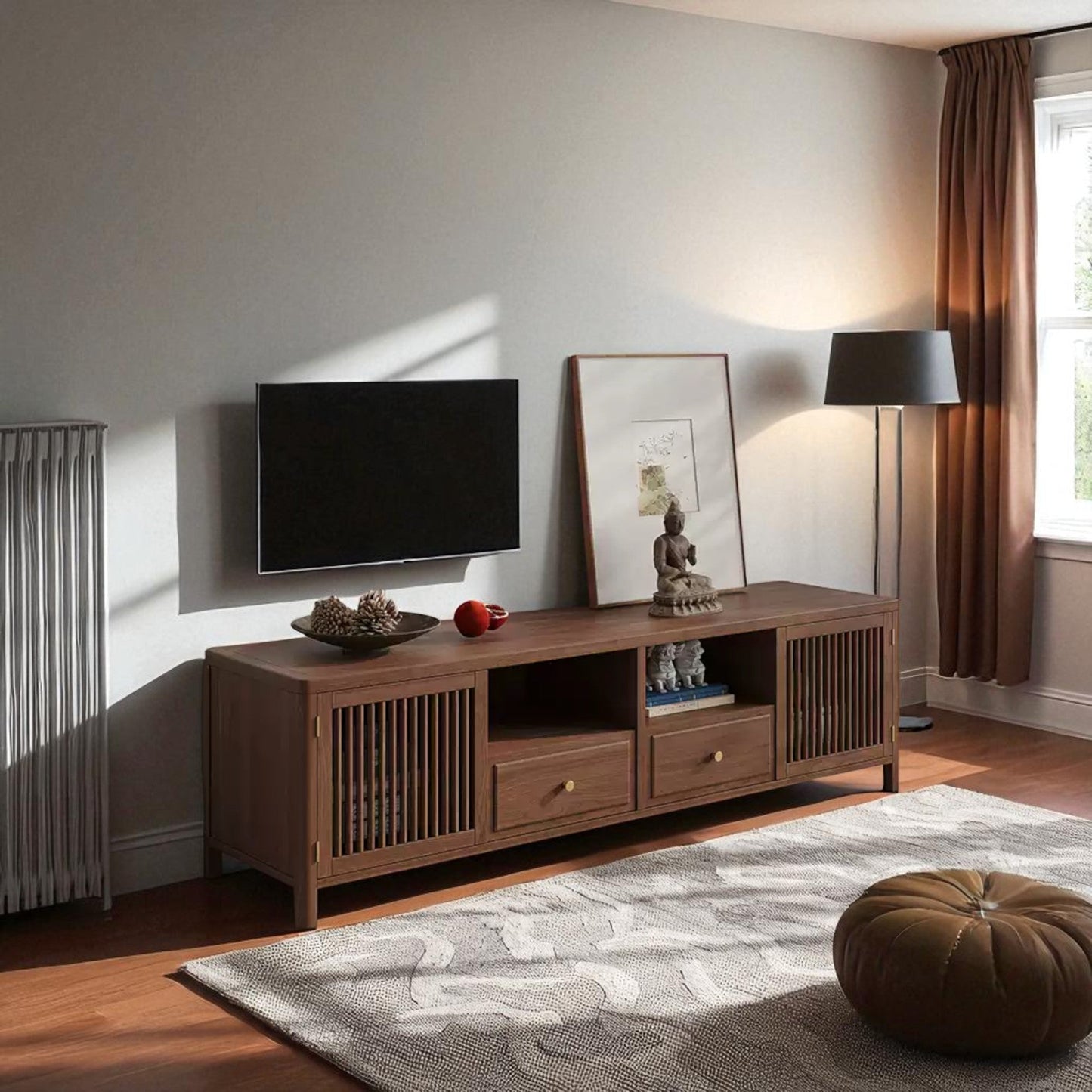 Luxury Solid Wood TV Stand – Handmade Mid-Century Sideboard