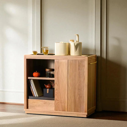 Minimalist Wooden Tea Cabinet – Solid Wood Storage Design