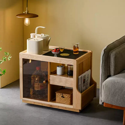 Japanese Wabi-Sabi Wooden Tea Cabinet