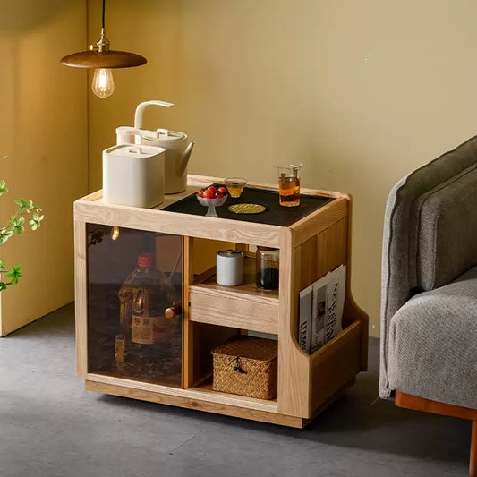 Japanese Wabi-Sabi Wooden Tea Cabinet