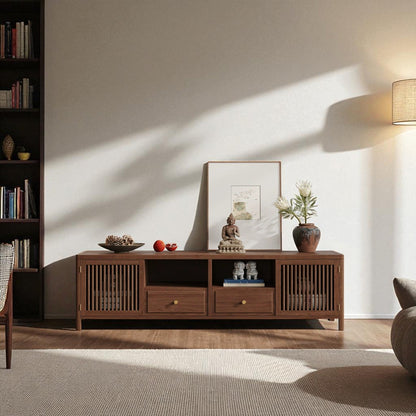 Luxury Solid Wood TV Stand – Handmade Mid-Century Sideboard