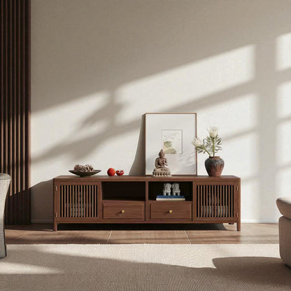 Luxury Solid Wood TV Stand – Handmade Mid-Century Sideboard