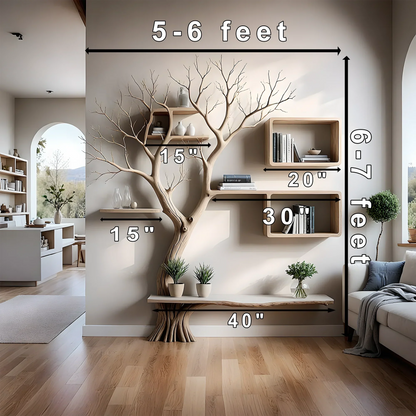 Room decoration shelves, book shelves, solid wood shelves, natural wood shelves 