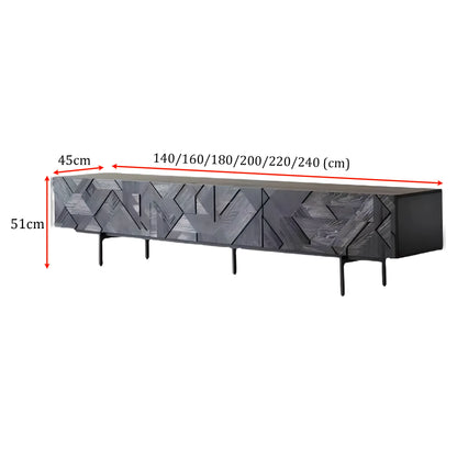 Solid Walnut Wood TV Shelf Impressive Modern Design 
