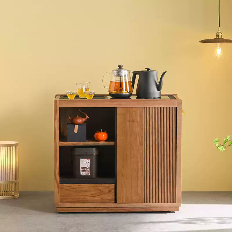Solid Wood Tea Cabinet – Modern Minimalist Storage Design - Rustira