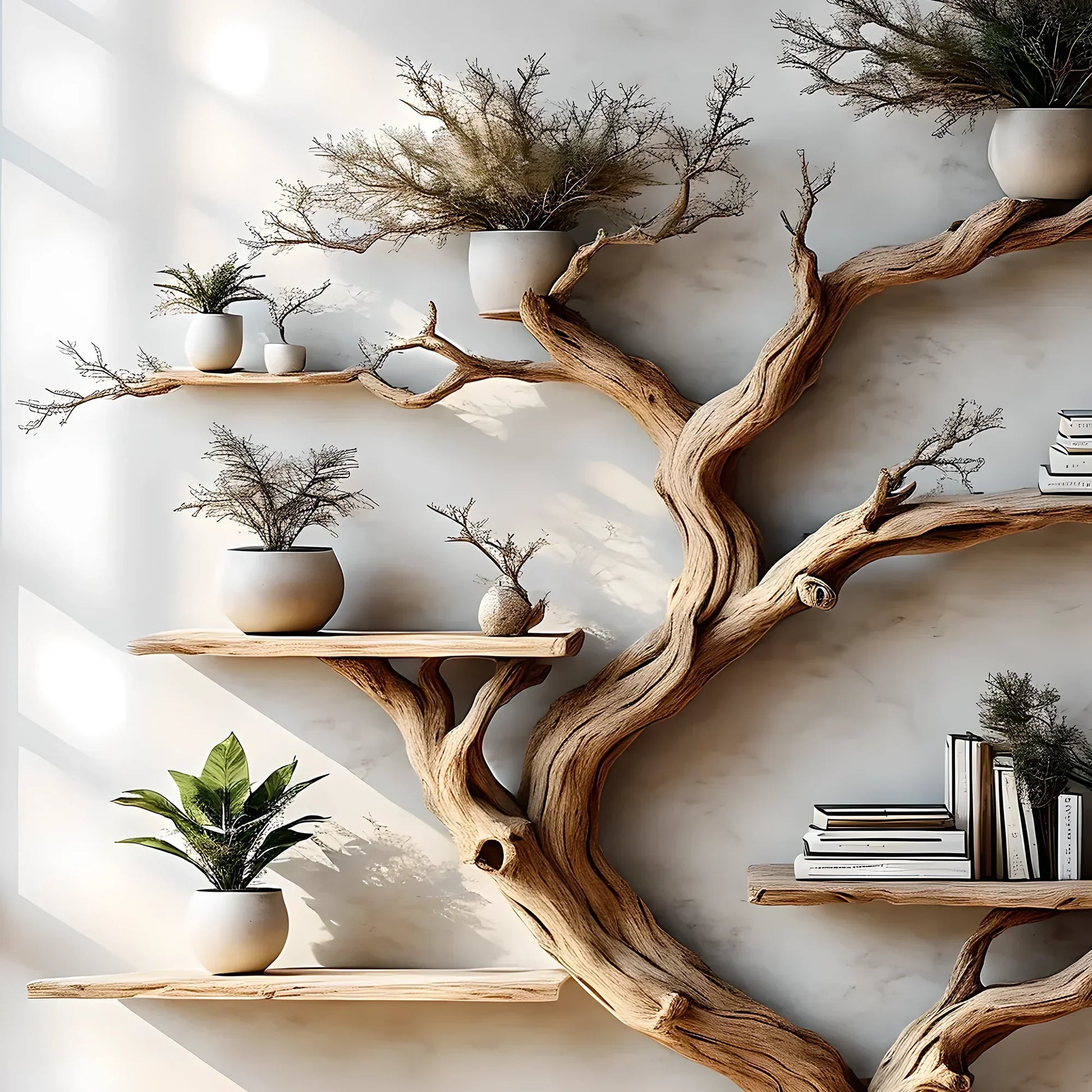 Solid driftwood-shaped bookshelf, decorative bookshelf, souvenir bookshelf, Christmas decoration bookshelf 