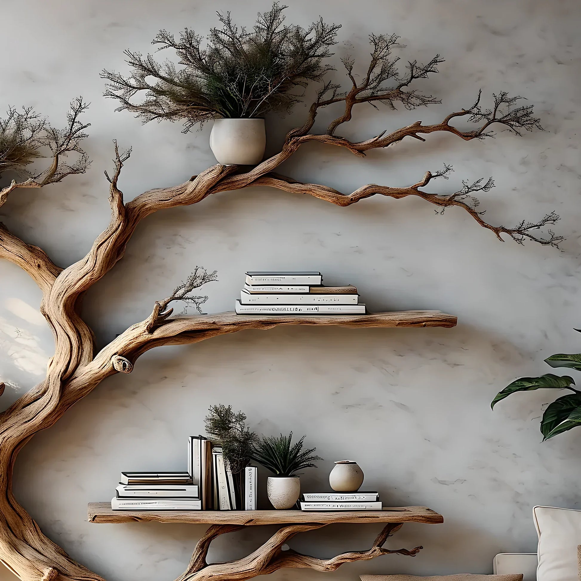 Solid driftwood-shaped bookshelf, decorative bookshelf, souvenir bookshelf, Christmas decoration bookshelf 