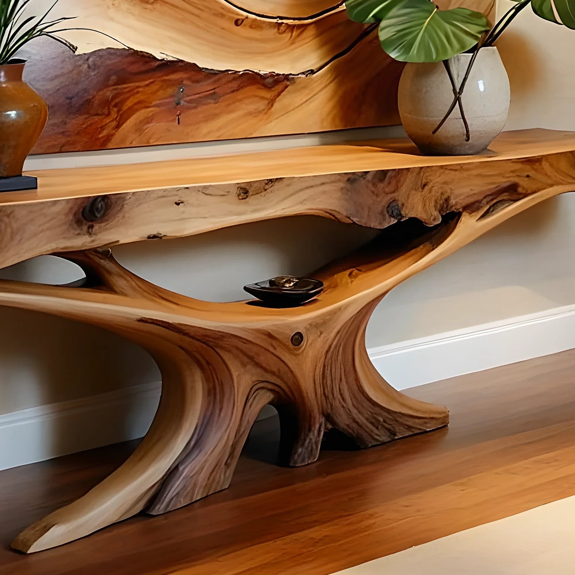 Solid wood console table, handmade natural wood console table, live edge table, entryway table, narrow entryway table 