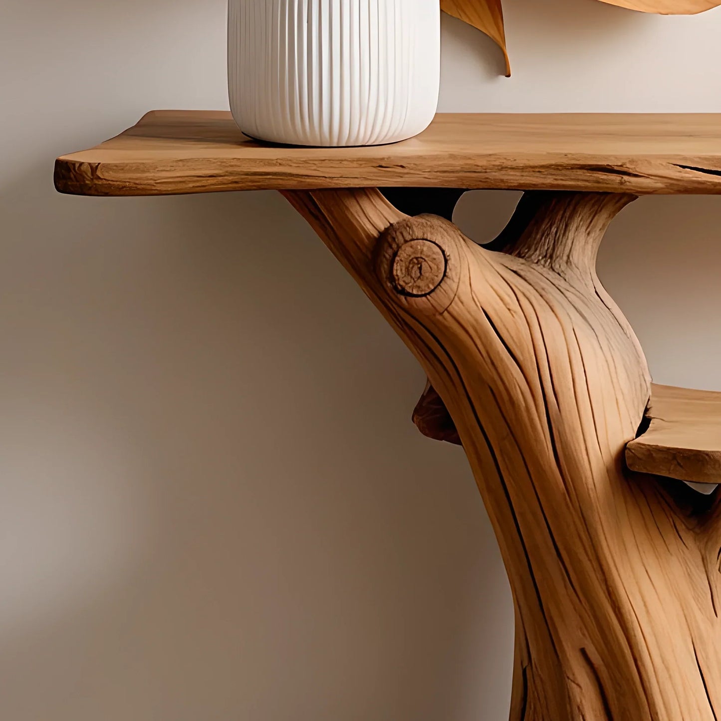 Solid wood console table, narrow table with bookshelf, decorative table. 