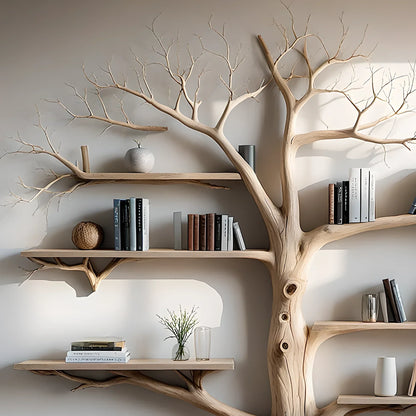 Solid wood tree wall hanging tree branch coat rack rustic art home decor 