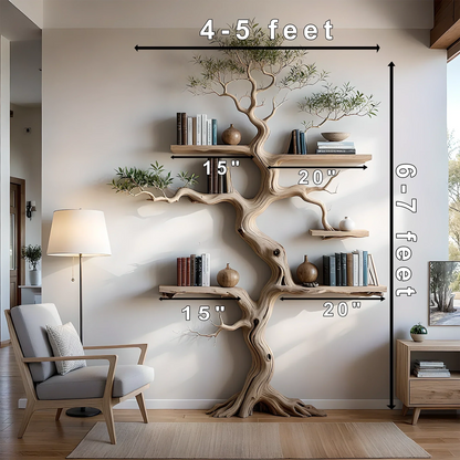Solid wood tree wall hanging tree branch coat rack rustic art home decor 